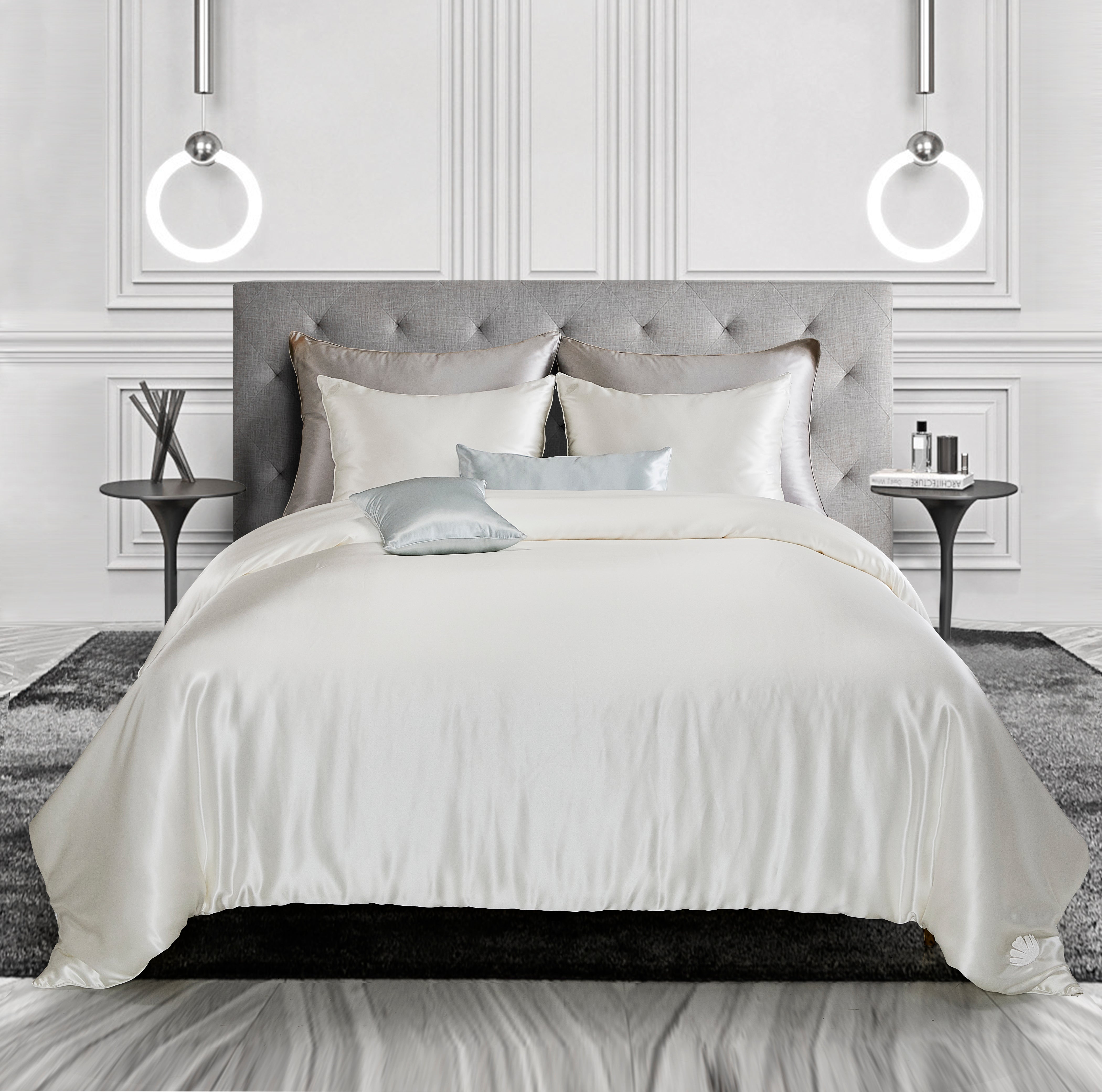 Luxury Charmeuse Silk Duvet Cover, Machine washable