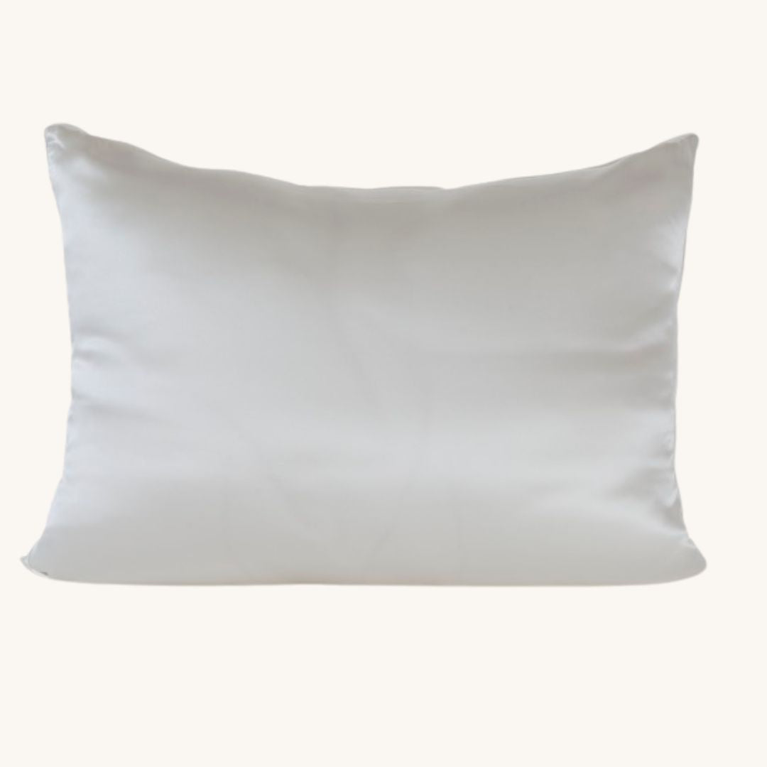 Premium silk-filled cushion with a removable silk pillowcase, designed to instantly transform your regular pillow into a luxurious, soft, and breathable silk pillow for ultimate comfort.