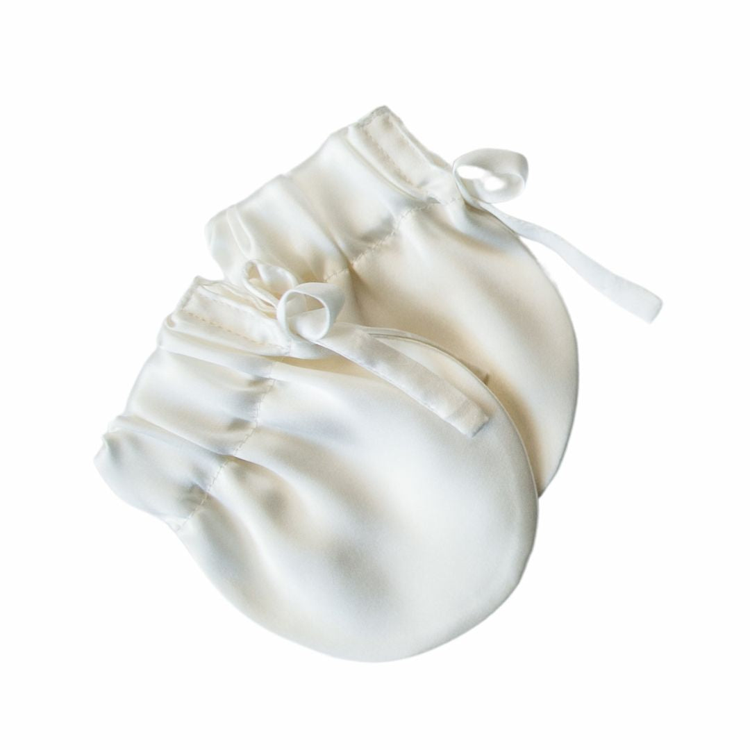 Organic Charmeuse Silk Baby Mittens