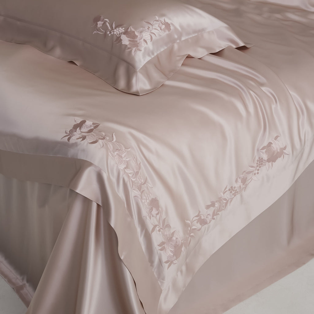 Perle Silk, Embroidery silk duvet cover and silk pillowcase, Made to order