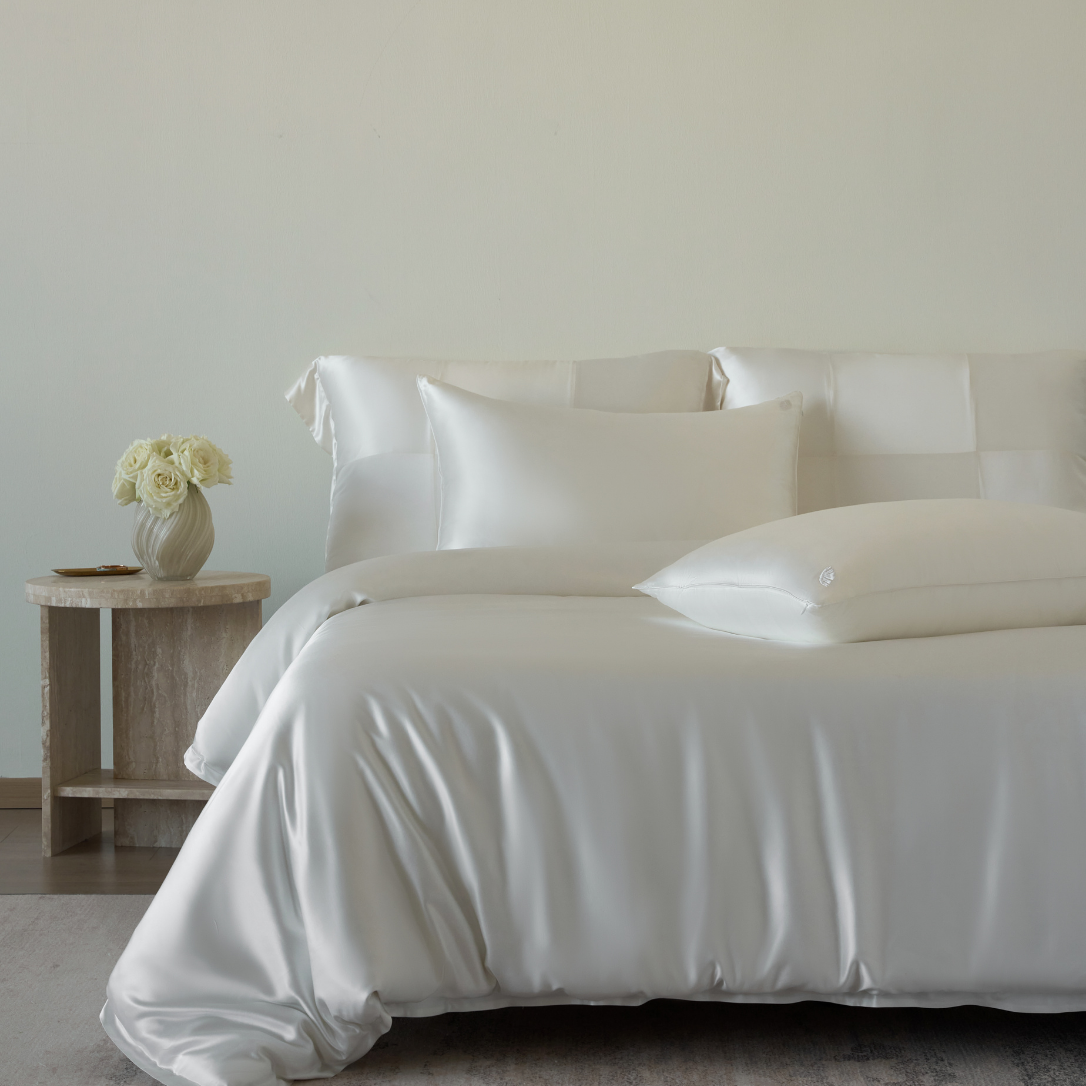 mulberry silk duvet cover white cool sleep