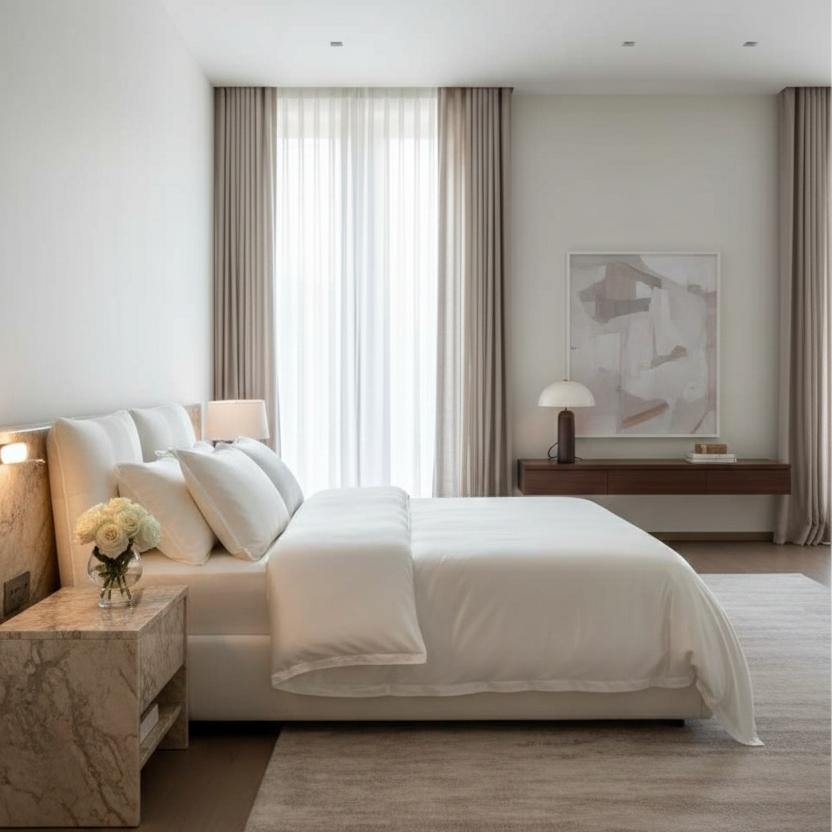 100% charmeuse silk duvet cover in white